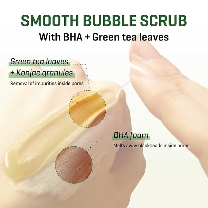 SOME BY MI Bye Bye Blackhead 30 Days Miracle Green Tea Tox Bubble Cleanser – 4.23oz, 120g – Korean Face Wash & Bubble Face Mask – Daily Blackhead-Removing Pore Minimizer for Face – Korean Skin Care