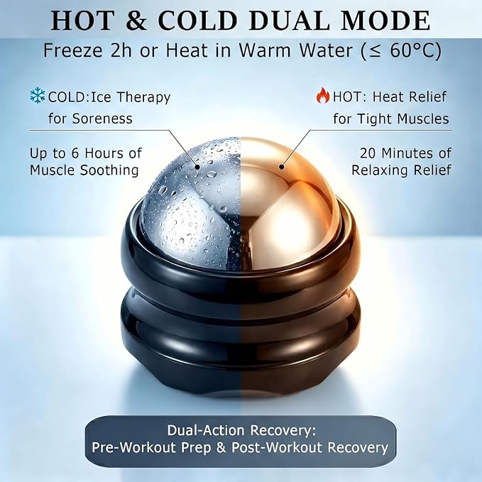 Massage Ice Roller Ball - Roller for Muscles Deep Tissue - Stays Cold for 6 Hours, Plantar Fasciitis Roller, Sports Fitness Relaxations Gift, Rapidly Relieve Muscle Pain and Tension