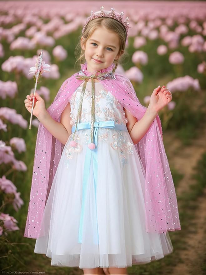 FKKFYY Rainbow Cape Cloak for Girl Princess