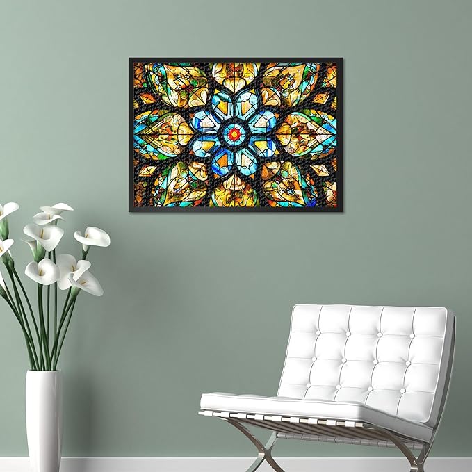 Jigsaw Puzzle 1000 Pieces for Adults, Stained Window 1000 Piece Jigsaw Puzzles, Impossible Hard Difficult Challenging Adult Puzzles, Educational Toy Finished Size 19.5 x 27.5 Inch