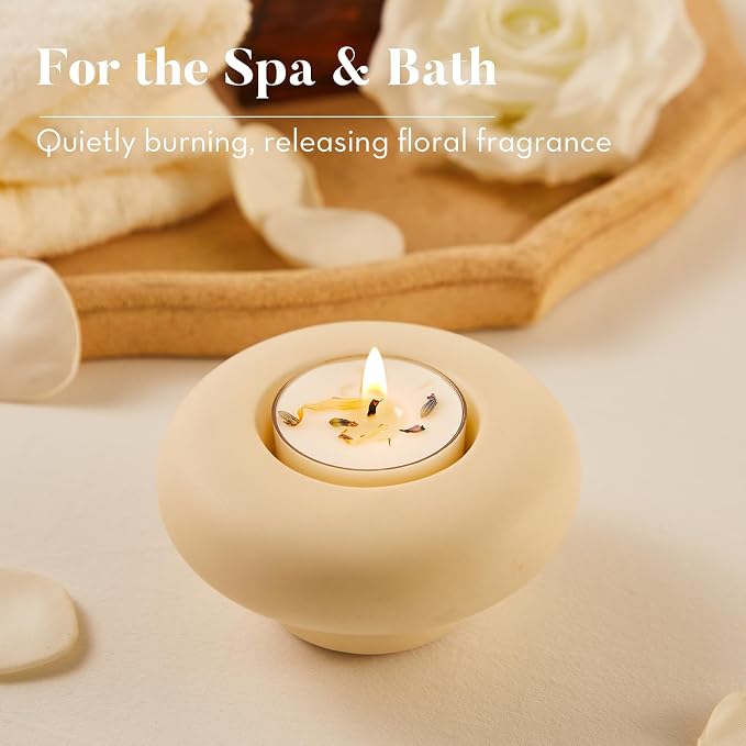 Ashlux 4-Hour Acrylic Lavender Soy Wax Scented Tea Lights, 8 Pack Bulk | 4-Hour Long Burning, Non-Paraffin, Smokeless, Tealight Candles for Weddings, Table Centerpieces, Home Decor & Christmas