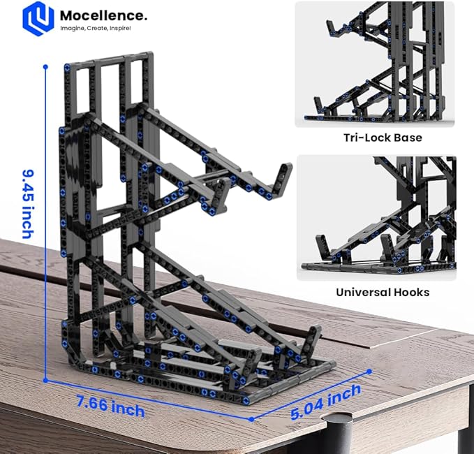 Display Stand for Lego Technic Cars (1:16 Scale Only), 2-Tier Stand for Lego Car 42204 42205 42173 42161 42138 and More, Display Building Set for Boys, Girls, Adults, Ages 6+