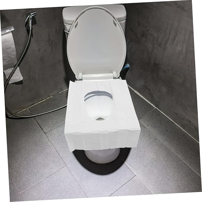 PartyKindom 10pcs Toilet Seat Cover Disposable Cushion for Potty Training Public Bathroom Airplane Safe Easy to Store