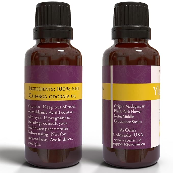 ArOmis Ylang-Ylang Essential Oil - 100% Pure Therapeutic Grade - Undiluted, Premium Oil - 150 Micron Filtered, Perfect for Aromatherapy Diffusers (30ml / 1 fl oz)