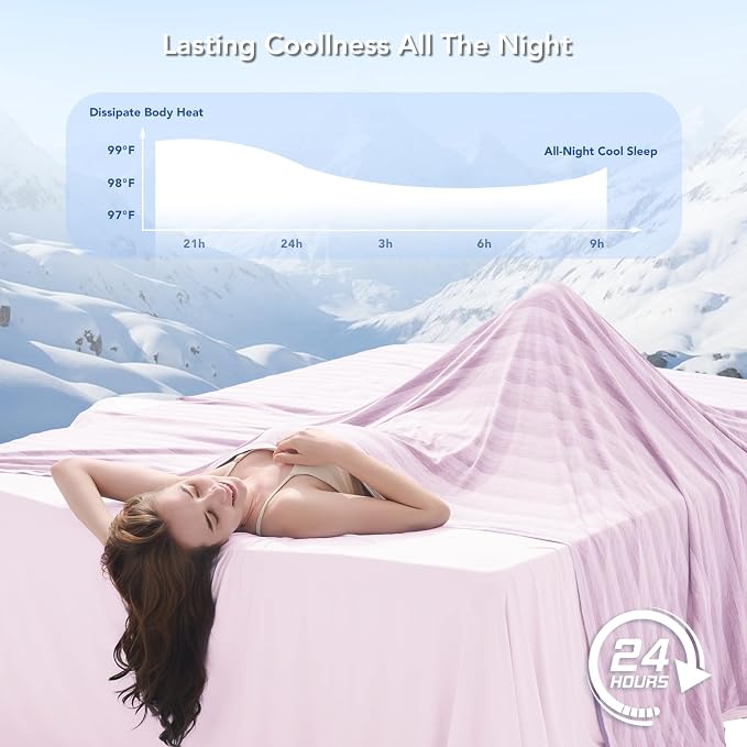 Cooling Blanket 60"x90" Summer Cooling Blanket for Hot Sleepers | Arc-Chill Q-Max >0.45 Cool Fiber, Keeps Cool for Night Sweats, Soft Lightweight Sofa Blankets for Kid Adults