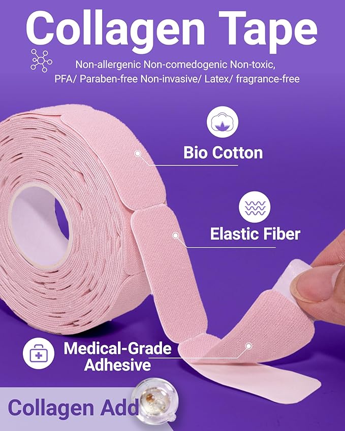 125 Pcs/Roll Collagen Anti Wrinkle Patches - 2026 New Version Pre Cut Face Tape for Wrinkles Overnight, Smooth Fine Lines and Firm Lift Skin, Smile Line Forehead Eye Lip Multi Area Use