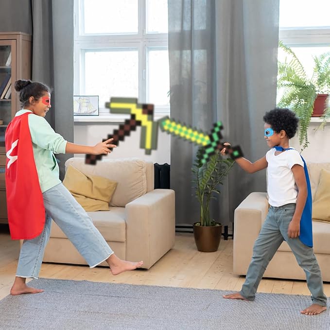 Pickaxe and Sword Toys,Foam Sword for Game Role-Play,Weapons,Halloween Christmas and Parties,Gift for Video Game Fans