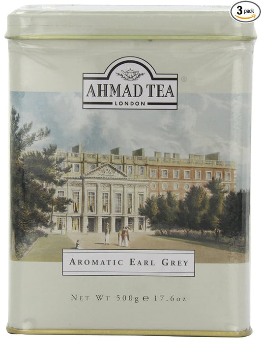 Ahmad Tea Aromatic Earl Grey, 17.6-Ounce Tins (Pack of 3)