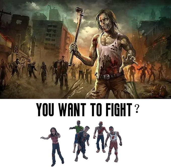 Army Men and Zombie Action Figure Toys Realistic Battle Scene Playset Collections Christmas Halloween Toys Gifts Decoration for Boys Adults Kids (12PCS) (Green)