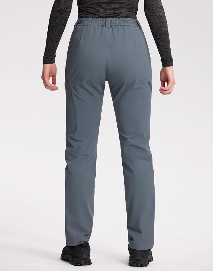 Pioneer Camp Women's Hiking Cargo Pants Water Resistant Ripstop with 4 Zip Pockets Quick Dry Climbing Softshell Trail Travel