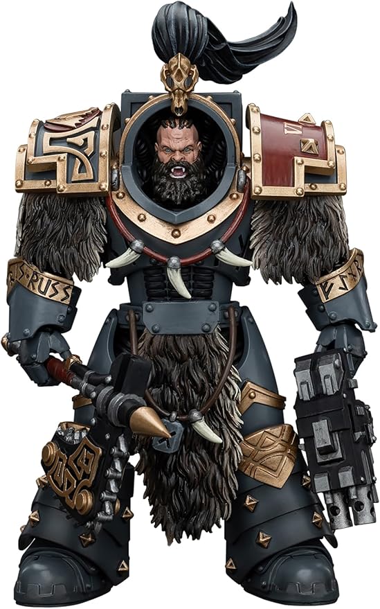 JOYTOY Warhammer 40K 1/18 Action Figures, Space Wolves Varagyr Wolf Guard Squad Varagyr Thegn Perfect for Collectors & Decor, Ideal Gift for Birthdays, Christmas, Character Figure - JT6908