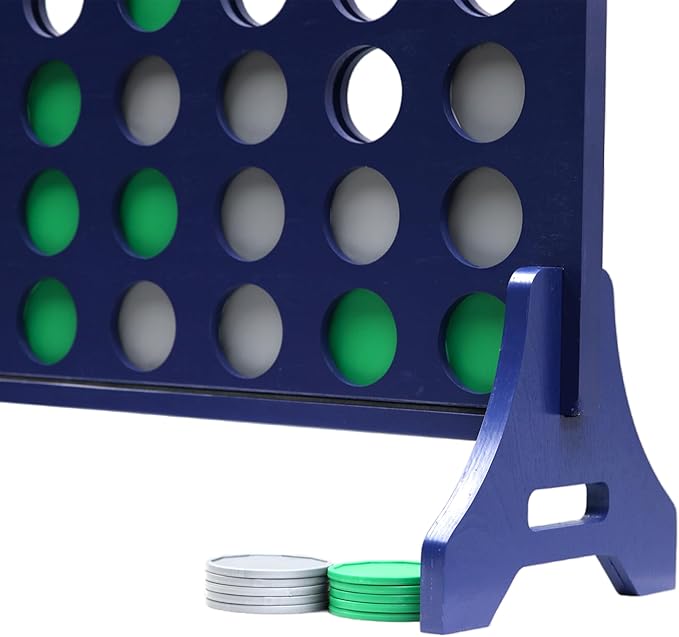Tailgating Pros Premium Navy Giant Four in a Row with Carrying Case - Jumbo Oversized Outdoor Yard Game - Connect Multiple Pucks in a Row to Win - Many Puck Colors Available!