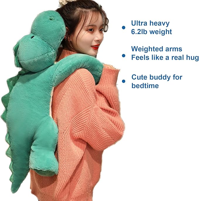 Weighted Stuffed Animals, 6.2 lbs Weighted Dinosaur Stuffed Animal Toy Dinosaur Weighted Plush Animals Throw Pillow Gifts for Boys Girls, 29.5 inch