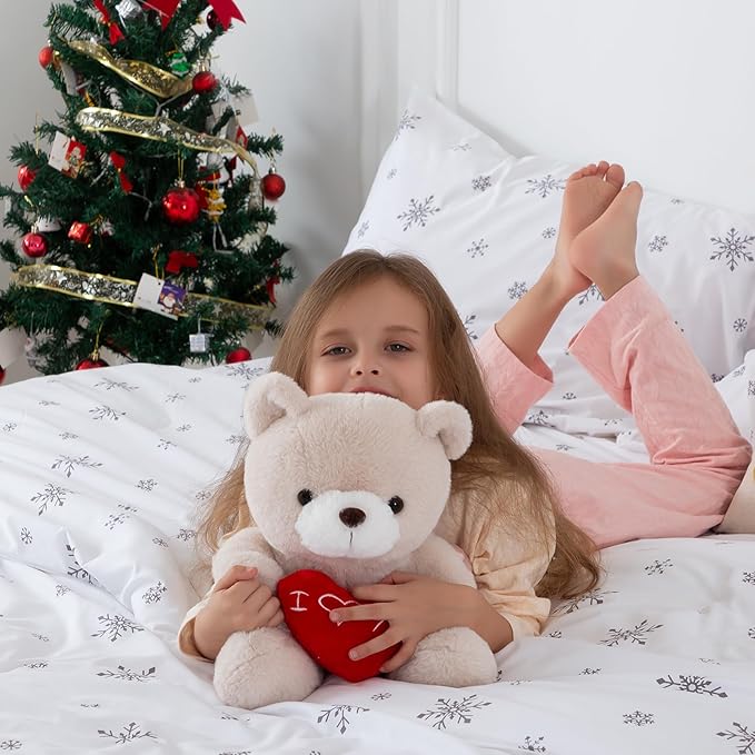 I Love You Teddy Bear for Girlfriend Stuffed Animals Cute Stuffed Teddy Bears for Girls Stuffed Bear Plush Toys Brown Teddy Bear Stuffed Animal Plushies, 12 Inch Bear Plushie Toy Animals