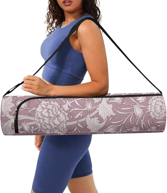 Yoga Mat Bag with Adjustable Shoulder Strap and Handle Zipper, 30in Wide x 6.3in Diameter for Yoga Mat Storage