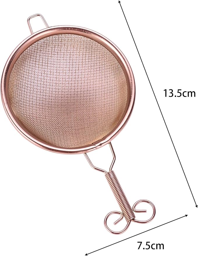 Generic Copper Tea Strainer Mesh Tea Filter Double-layer Tea Drain Household Tea Infuser for Hotel, D