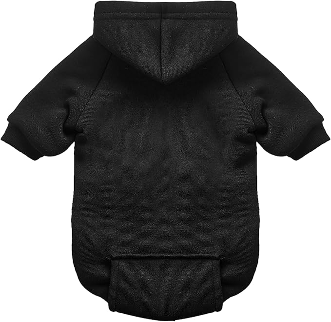 Jecikelon Winter Dog Hoodie Sweatshirts with Pockets Warm Dog Clothes for Small Dogs Chihuahua Coat Clothing Puppy Cat Custume (Black, XX-Small)
