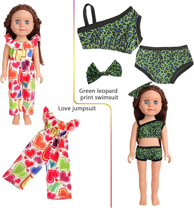 5 Sets of Doll Clothing and 2 Pairs Doll Shoes (Send by Random) for 18 Inch Doll, Hand - Made Doll Accessories Collectibles, Best Birthday Festivals Gift for Kid, Gril