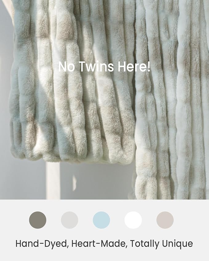 Ultra Soft Cozy Faux Fur Throw Blanket, Fuzzy Plush Thick Bubble Blanket, Luxury Fluffy Blanket for Couch, Sofa, Bedroom, and Living Room, 60x80 Inches,Tie-Dye Cream Beige