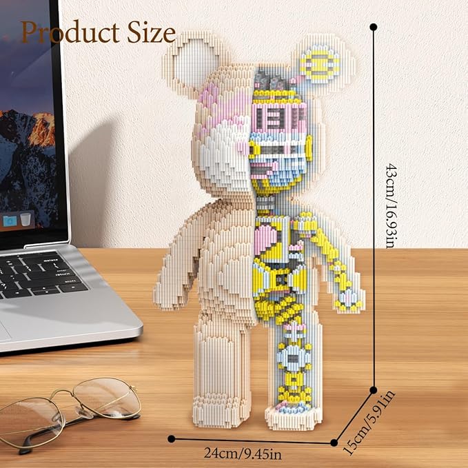 DAHONPA Animal Mechanical Bear Micro Building Blocks Set with Drawer（7220PCS）, Personalized Decoration, Gift for Adults and Kids