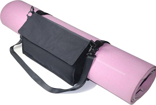 Yoga Mat Carrier Strap Shoulder Bag with Large Compartment Zipper Pocket