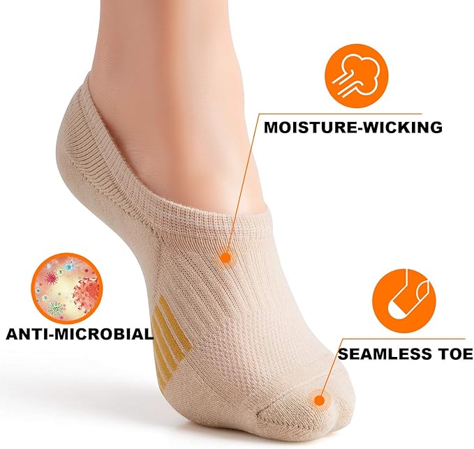 Gonii Womens No Show Socks Athletic Ankle Socks Cushioned Running Low Cut 5-8 Pairs