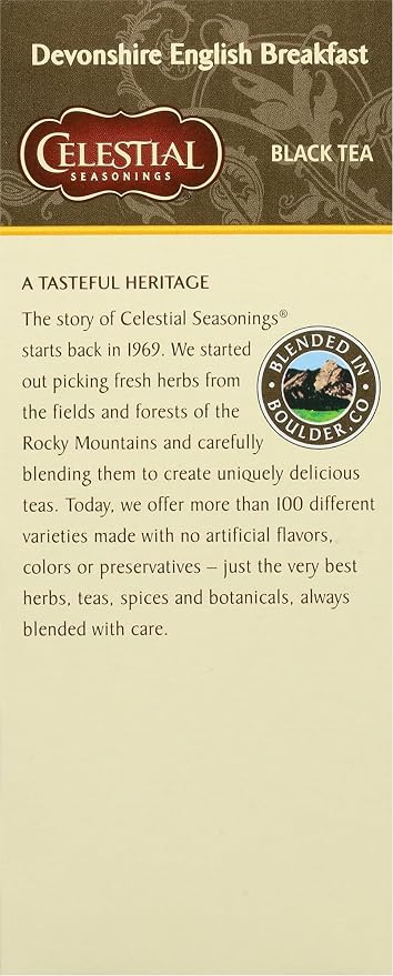 Celestial Seasonings Devonshire English Breakfast Black Tea 25 Tea Bags (Pack of 3)
