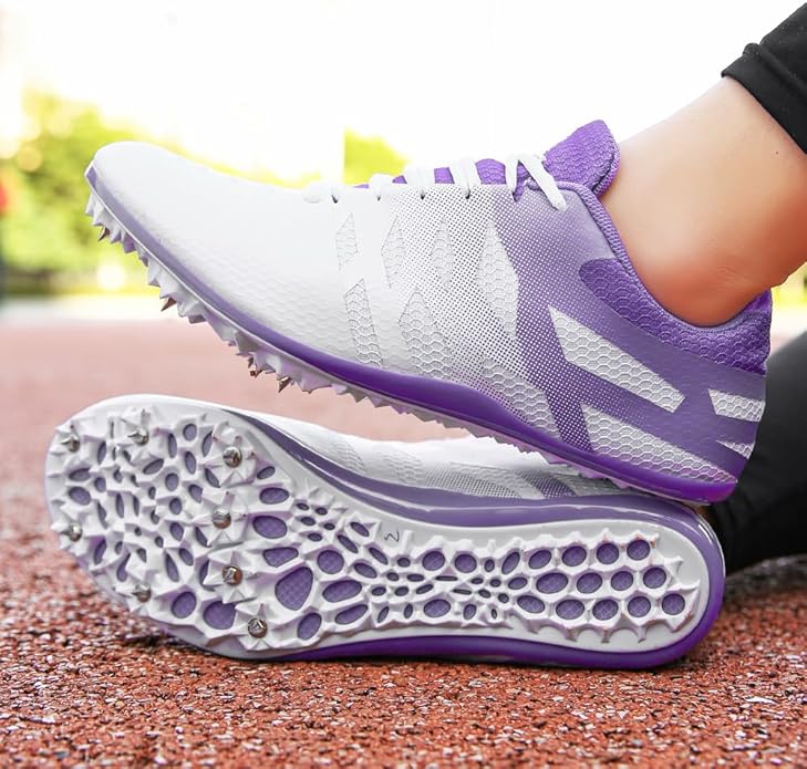 Men Women Kids Track and Field Shoes Professional 8 Spikes Running Racing Sneakers Breathable Lightweight Sprinting Shoes