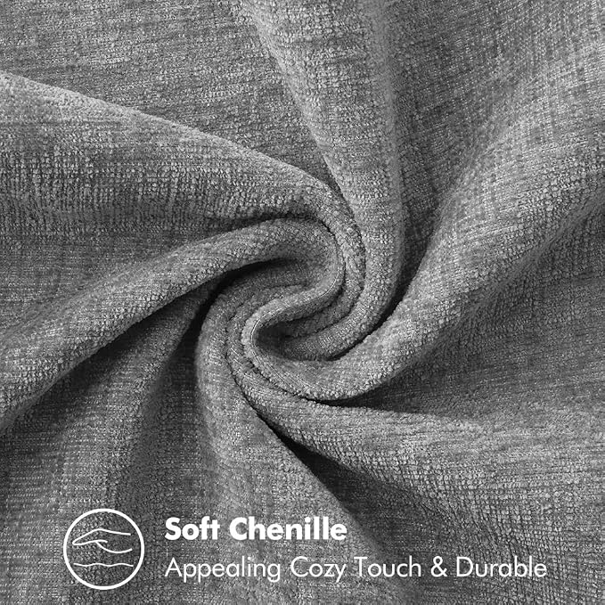 MIULEE Decorative Couch Throw Pillow Covers 20x20 Inch Dark Gray 2 Pack | Farmhouse Pillow Covers with Stitched Edge, Soft Chenille Cushion Cases, for Sofa Bed Living Room Home Decor