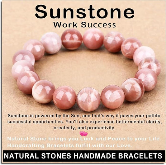 AD Beads Handmade Gemstone Stretch Elastic Bracelet Crystal Healing Reiki Nature's Beauty and Spiritual Essence Unisex