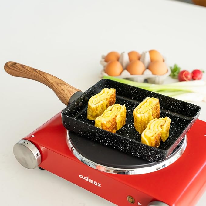 Oleex Tamagoyaki Pan Set – Japanese Omelette Pan with Kitchen Cooking Tools Like Musubi Mold, Spatula & Other Omelet Accessories – Multifunctional PFOA-Free Nonstick Square Frying Pan – 5x7 Inches