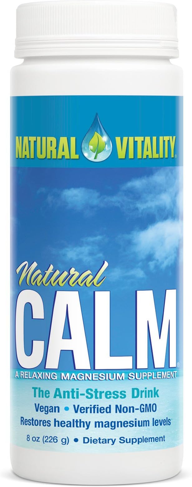 Natural Vitality Calm, Magnesium Citrate Supplement, Anti-Stress Drink Mix Powder, Unflavored - 8 Ounce (Packaging May Vary)