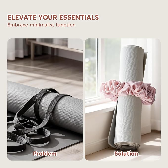 Yoga Mat Scrunchie, Yoga Mat Strap, Yoga Mat Straps for Carrying, Durable and Stretchable Scrunchie for All Standard Mats, Perfect for Yoga Practice and Fitness Enthusiasts(mat not included)