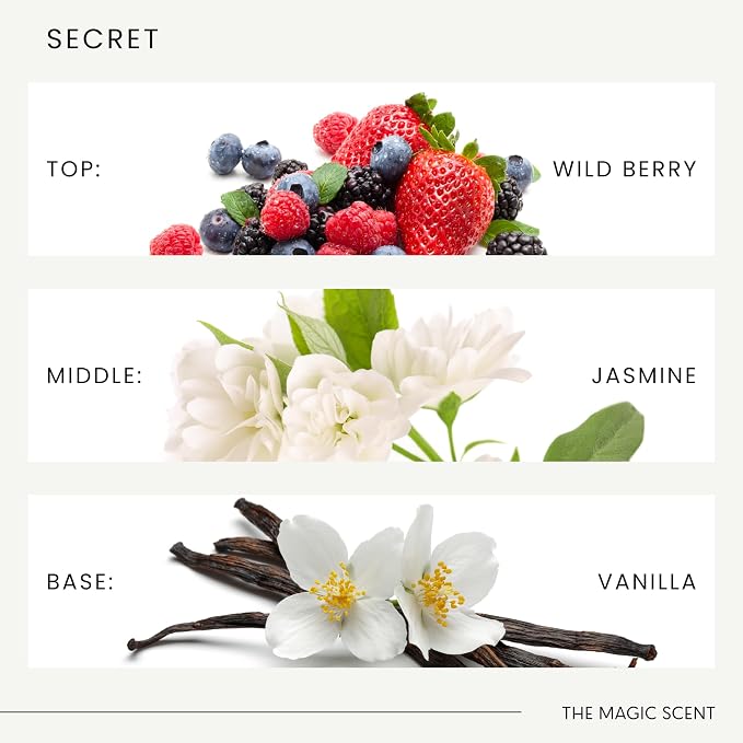 The Magic Scent Secret Diffuser Oil - Cold-Air & Ultrasonic Scented Oils for Diffuser - Essential Oils for Diffusers Aromatherapy - Rose and Jasmine Oil - 0.3 fl oz, 10 mL