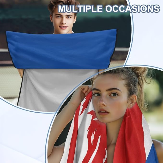 INSTANTARTS Coconut Tree Puerto Rico Flag Car Seat Cover Protector Sweat Towel Multi-Functional Car Towel