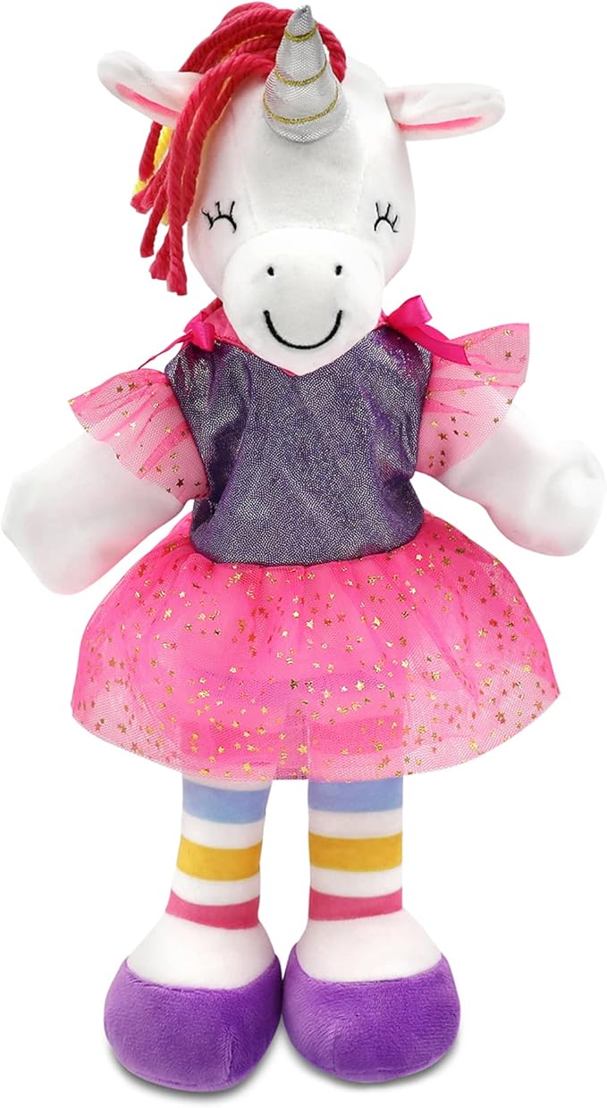 Sharewood Forest Friends Piper The Unicorn Hand Puppet - Stuffed Animal for Toddlers, Kids, Teachers, Daycare & School - Perfect for Puppet Theatre and Creative Play