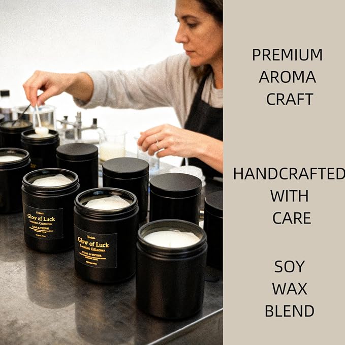 Luxury Candle Gift for Men – Cedarwood & Vetiver Soy Candle, Handcrafted Black Jar, 7.05oz, 42-Hour Burn, Premium Masculine Fragrance for Home Décor