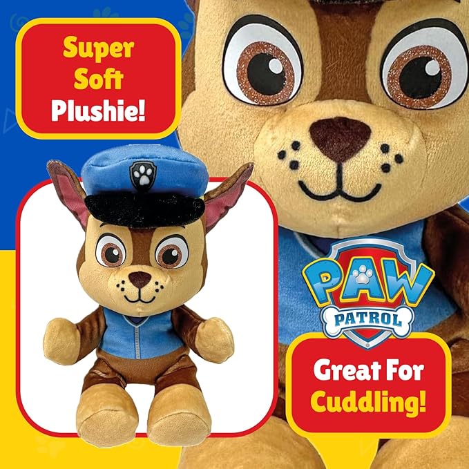 TY - Paw Patrol Collection, Chase, All the Heroes of the Puppy Squad in Floppy Version, Soft Plush to Collect, Gift Idea for Young and Old - 20 cm - T44014