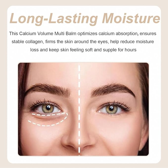 DreamCatching Calcium Multi Balm Stick, Calcium Volume Multi Balm, Collagen Moisturing, Anti-aging, Wrinkle Core Stick, Hydrating, Firming Skin, Suitable for Eyes, Neck, Face, 2PCS