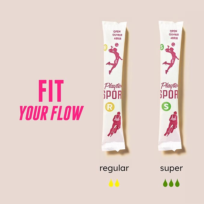Playtex Sport Odor Shield Tampons Super Absorbency, Unscented - 32ct | Super Tampons for Women, Feminine Care, Playtex Tampon with 360 Leak Defense and Odor Control