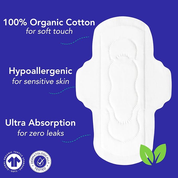 Marlow | Organic Cotton Pads with Sticky Wings | Ultra Thin | Day Time