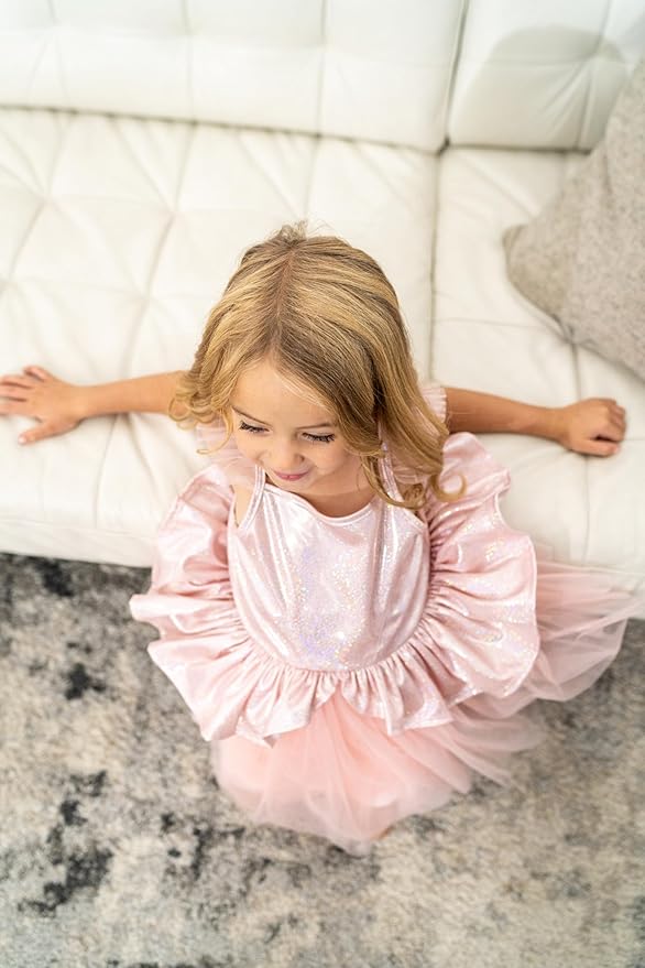 Little Adventures Rose Gold Tutu Princess Dress Up Costume - Machine Washable Child Pretend Play Dress with No Glitter