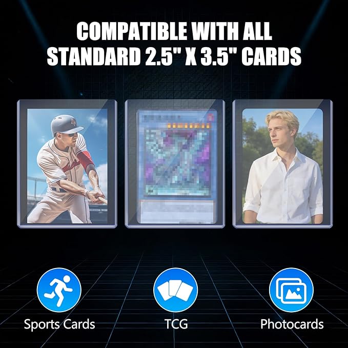 DEDC 200 Toploader and Penny Sleeves Bundle - 3" x 4" Rigid Hard Sleeves & Acid-Free Soft Card Sleeves for 55pt Thickness Sports Cards - Ultra Clear Collectible Trading Card Protectors