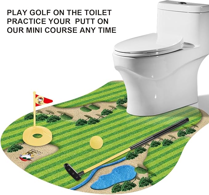 Toilet Golf Game, Golf Daddy Funny Dad Gifts - Gag Gifts Funny Gifts for Men, Adults, Boyfriend, Husband, Him - Novelty Gifts for Men Who Have Everything - White Elephant Gifts for Adult