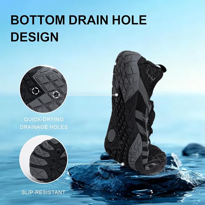 ELETON Barefoot Shoes Women Men Footwear, Wide Toe Box Hiking Zero Drop Non-Slip Quick-Dry River Boat Pool Beach Water Shoes, Lightweight Swimming Running Walking Sneakers Unisex