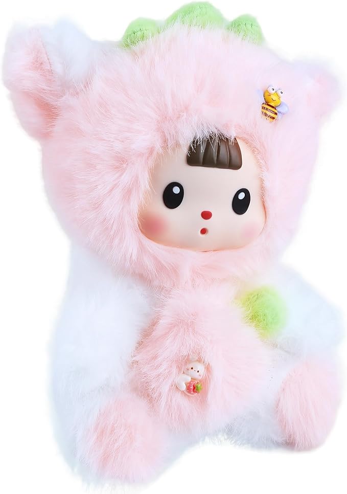 Kawaii Plush Doll, Stuffed Animals with Vinyl Face Pink Strawberry Cat Shaped for Girls Boys Kids Lovers, 7 inches Kawaii Vinyl Plush Pendant Cute Figurines Gifts for Collectibles Home Decor Birthday