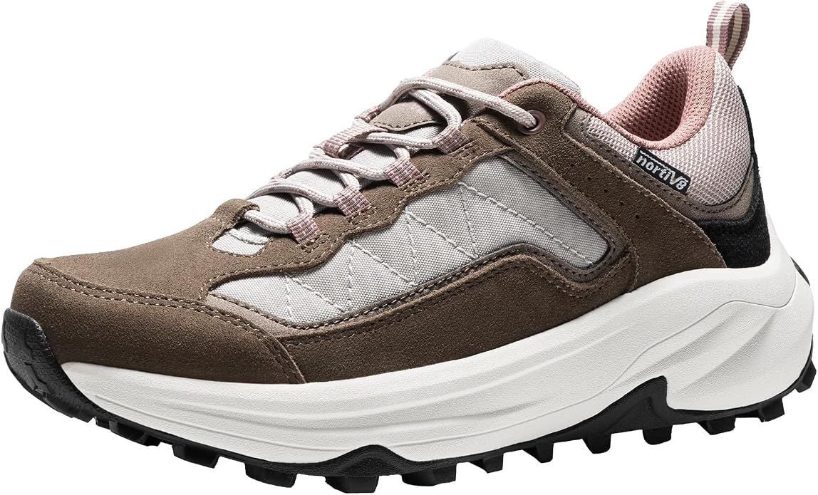 NORTIV 8 Women's Waterproof Leather Hiking Shoes | Arch Support Outdoors Walking Trekking Camping Tennis Workout Cross Training Sneakers Wicklow