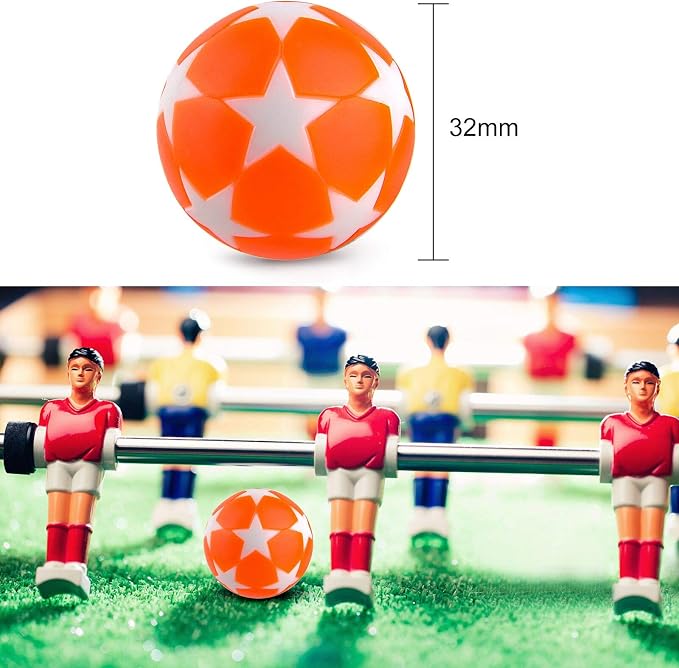 Coopay 12 Pieces 32mm Foosball Balls Table Multicolor Football Soccer Replacement Balls for Official Tabletop Game with a Black Drawstring Bag