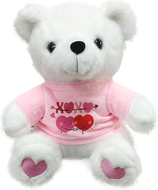 Pink Heart Teddy Bear Stuffed Animal - Soft with Adorable Pink Outfit & Heart-Shaped PawsPlush, for Kids Adults Valentine's Day Birthday