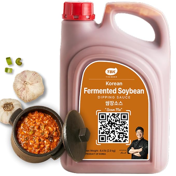 TBK THEBORN Korean BBQ Ssamjang, Fermented Soybean Dipping Sauce 2.9kg | Savory fermented dipping sauce with rich umami flavor for Korean BBQ, lettuce wraps, grilled meat and vegetables